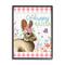 Stupell Industries Happy Easter Floral Gingham Rabbit Framed Giclee Art